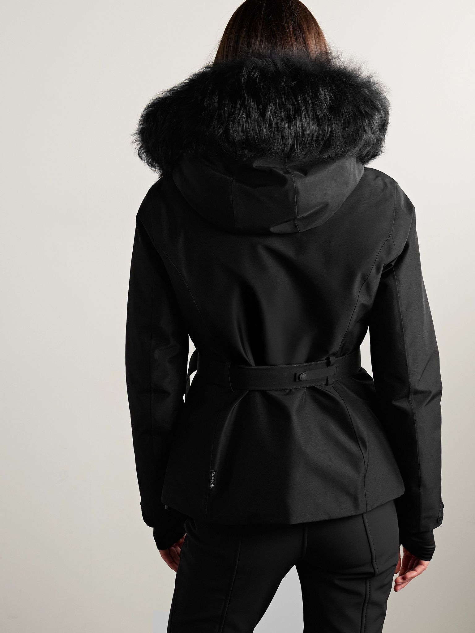 Laplance shearling-trimmed belted GORE-TEX down jacket Black - 3