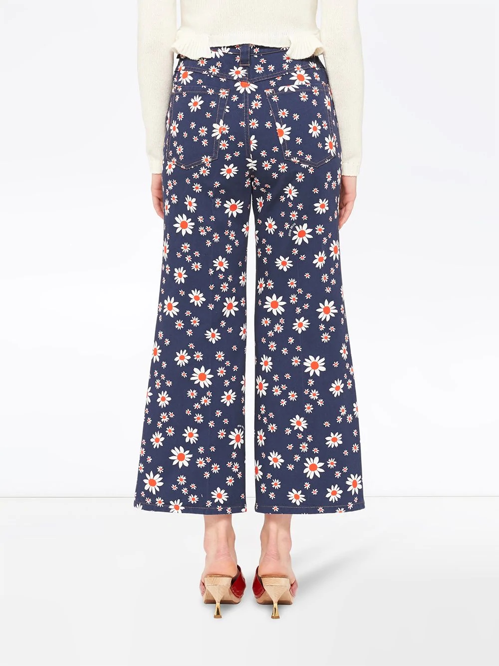 floral print flared trousers - 4