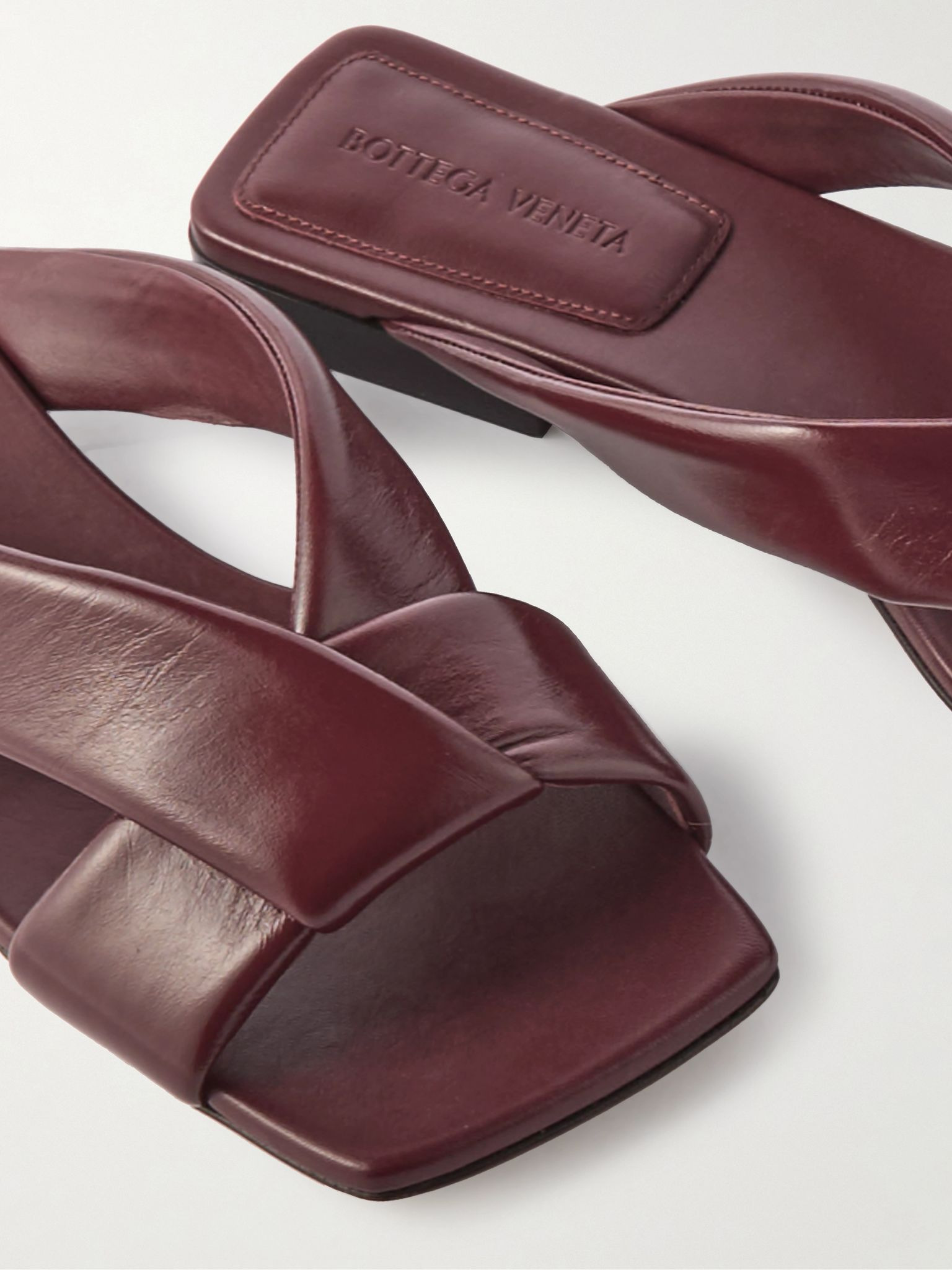 Riva padded leather sandals Burgundy - 4