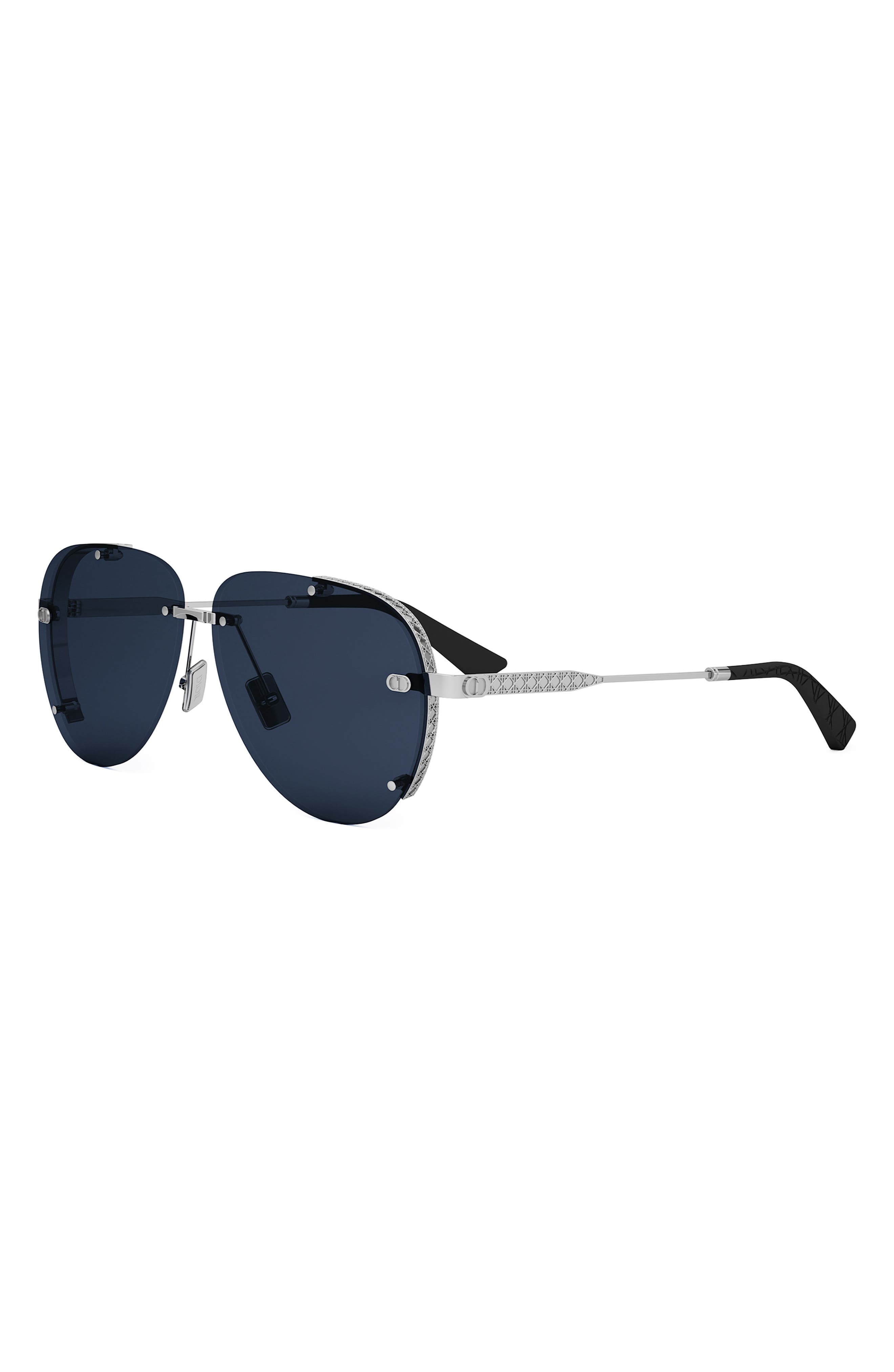 NeoDior A1U 61 Pilot Sunglasses in Shiny Palladium /Blue at Nordstrom - 2
