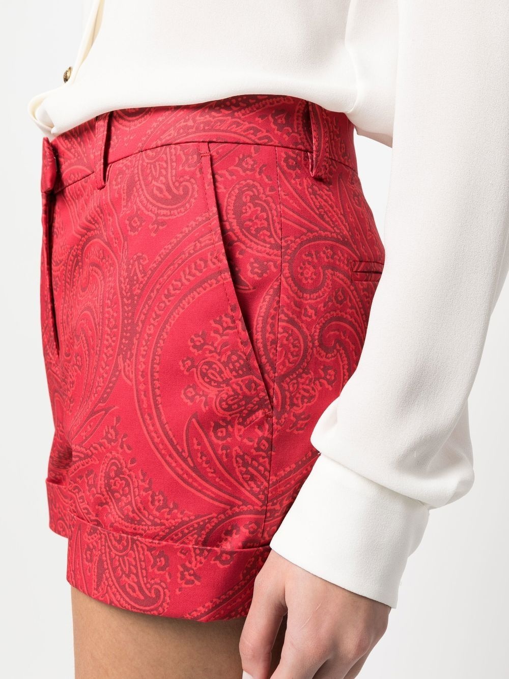 paisley-print tailored shorts - 5