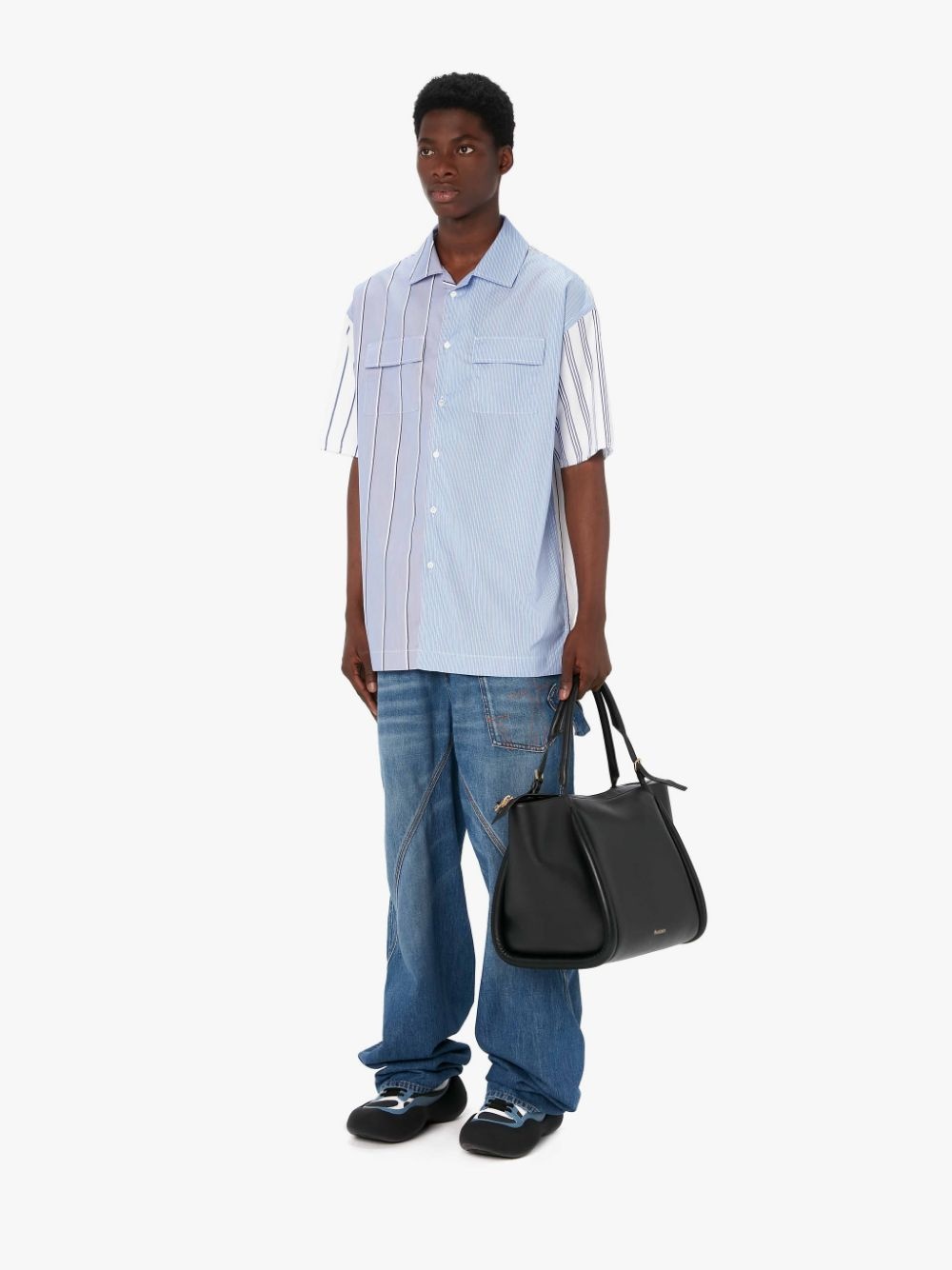 RELAXED FIT SHORT SLEEVE STRIPED SHIRT - 4