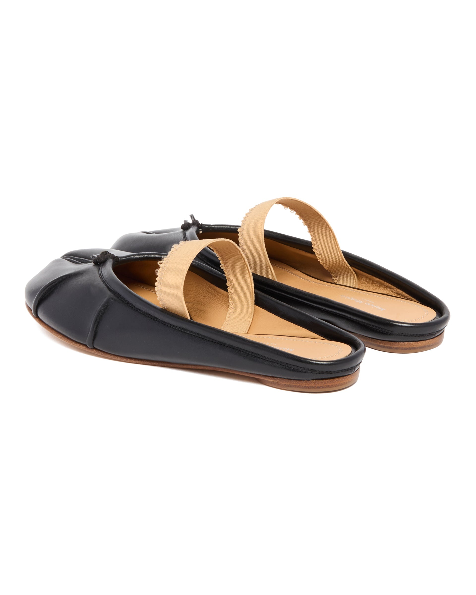 Black Tabi Ballerinas with Elastic Strap - 5