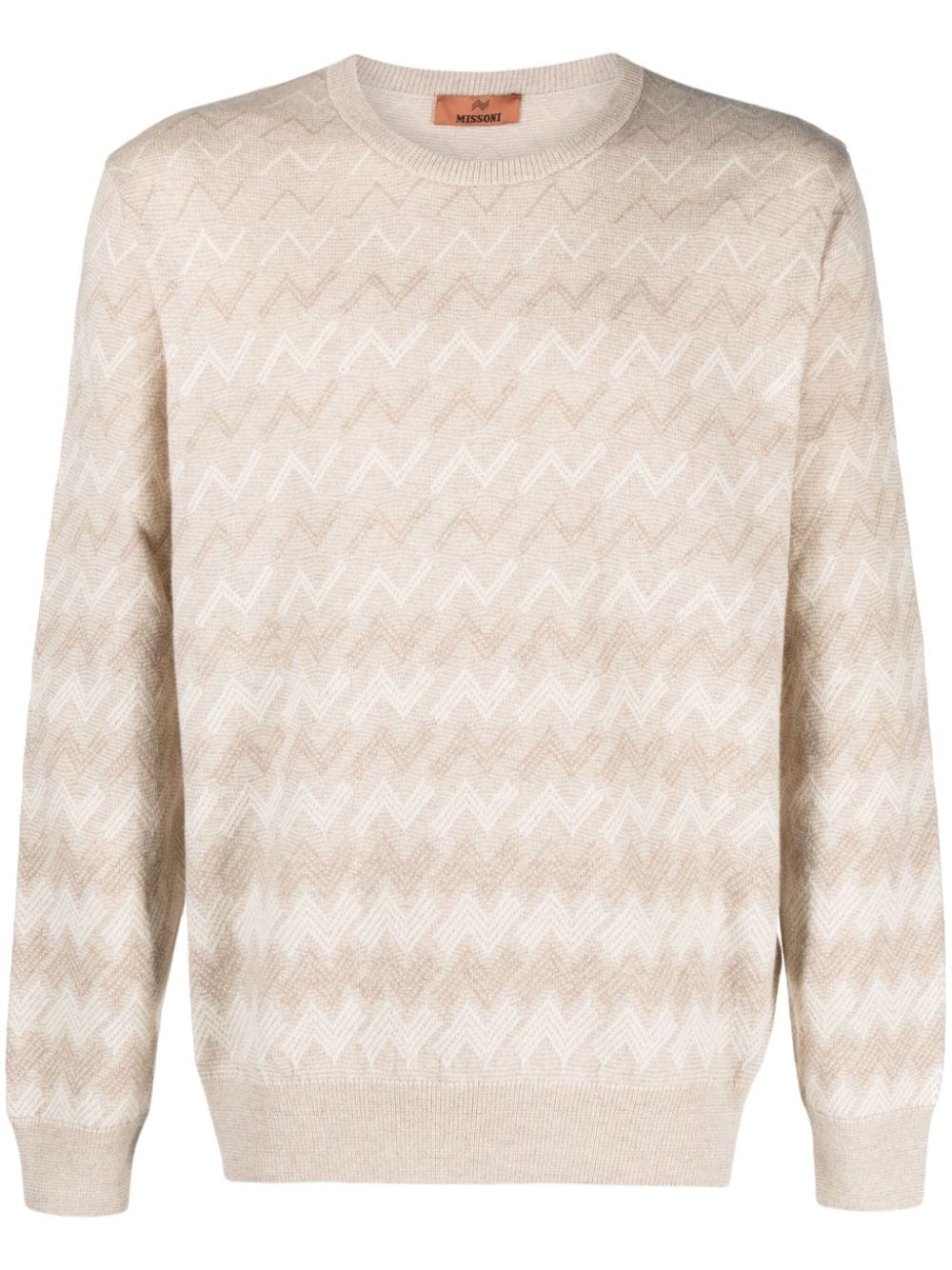 zigzag-pattern cashmere jumper - 1