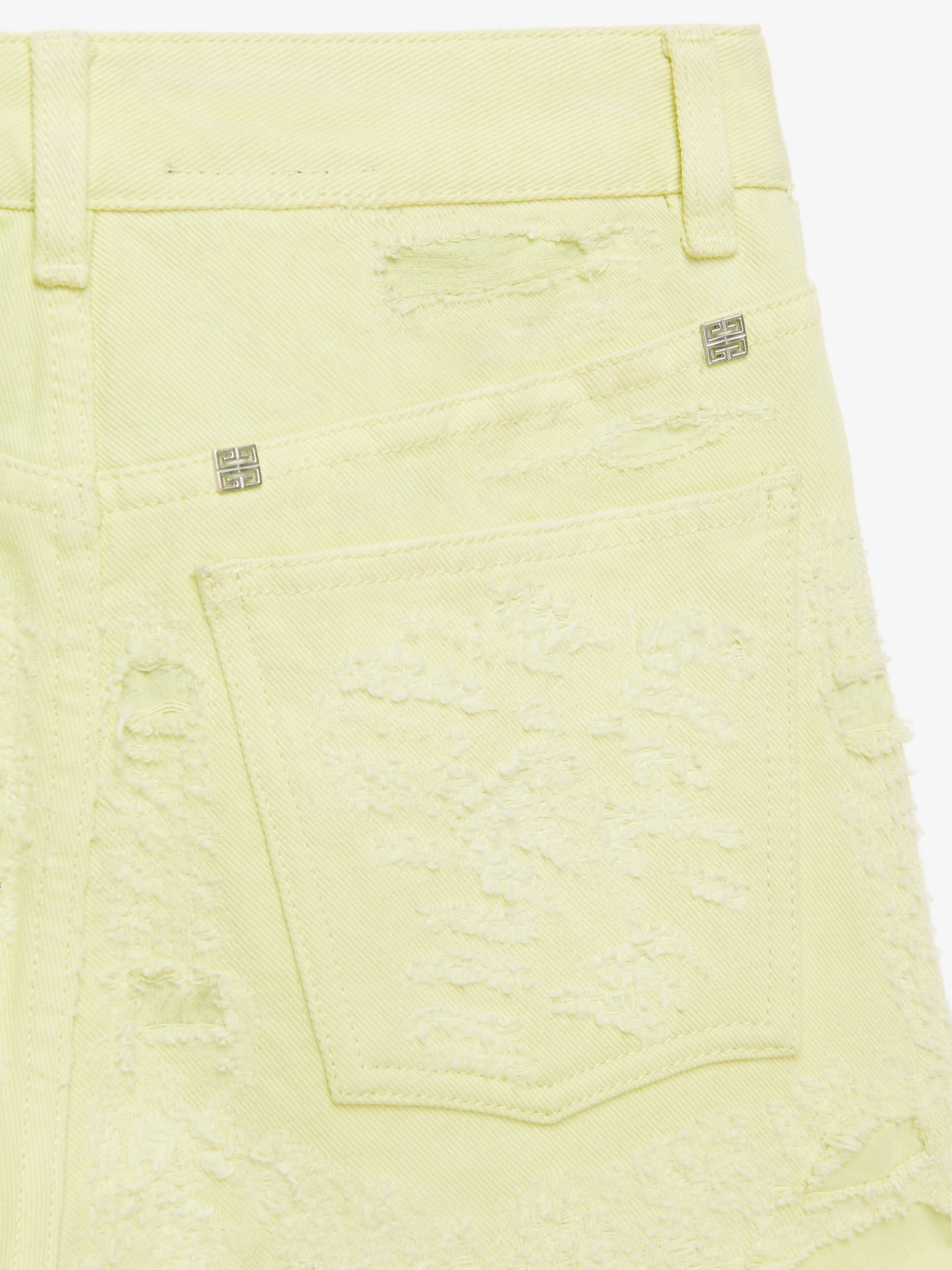 SLIM FIT JEANS IN DESTROYED DENIM - 5