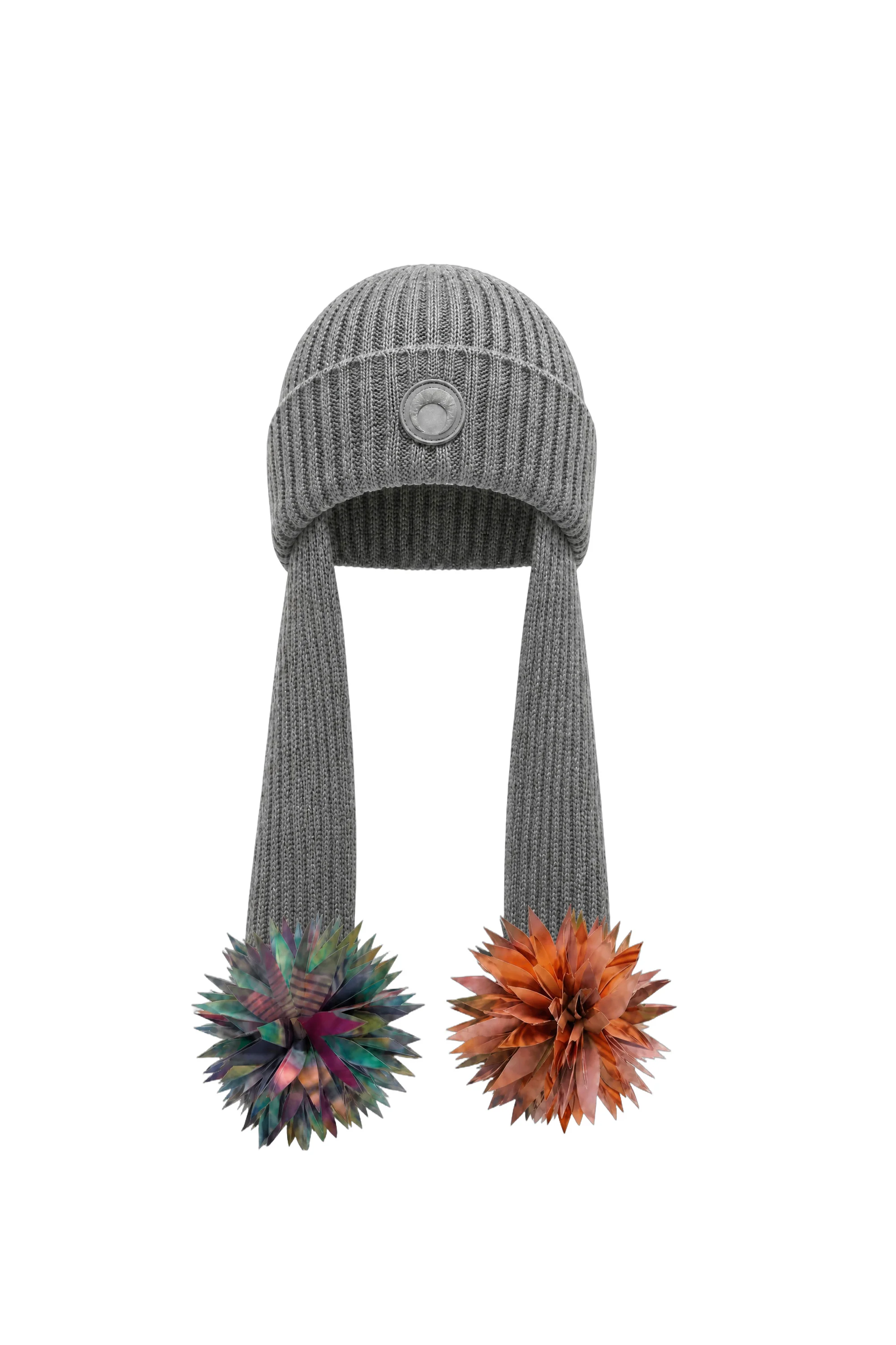 EARFLAP POMPONS KNIT BEANIE - 1