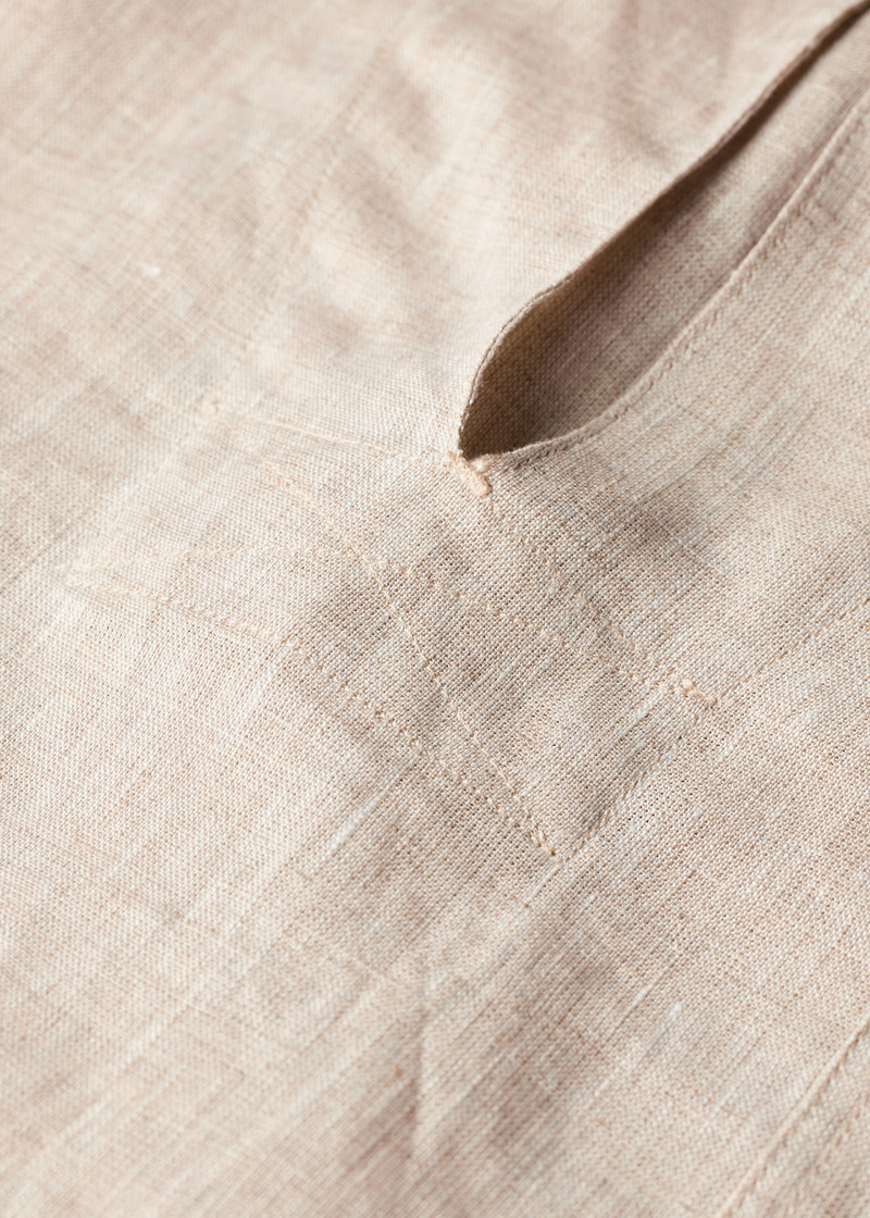 Oatmeal Linen Oversized Pop-Over Shirt 7