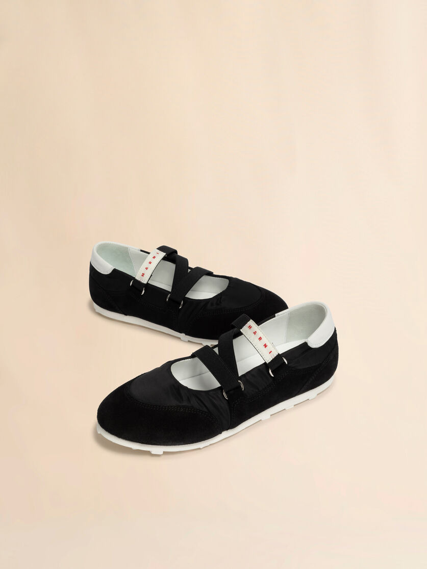 SOCCER RETRO BLACK BALLERINA TRAINERS - 5