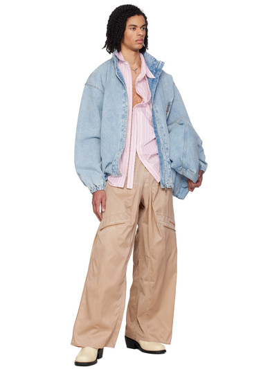 Y/Project Beige Gathered Trousers outlook