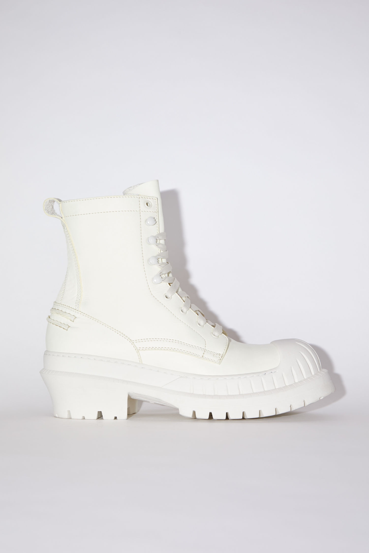 Lug sole ankle boots - Pale yellow/white - 1