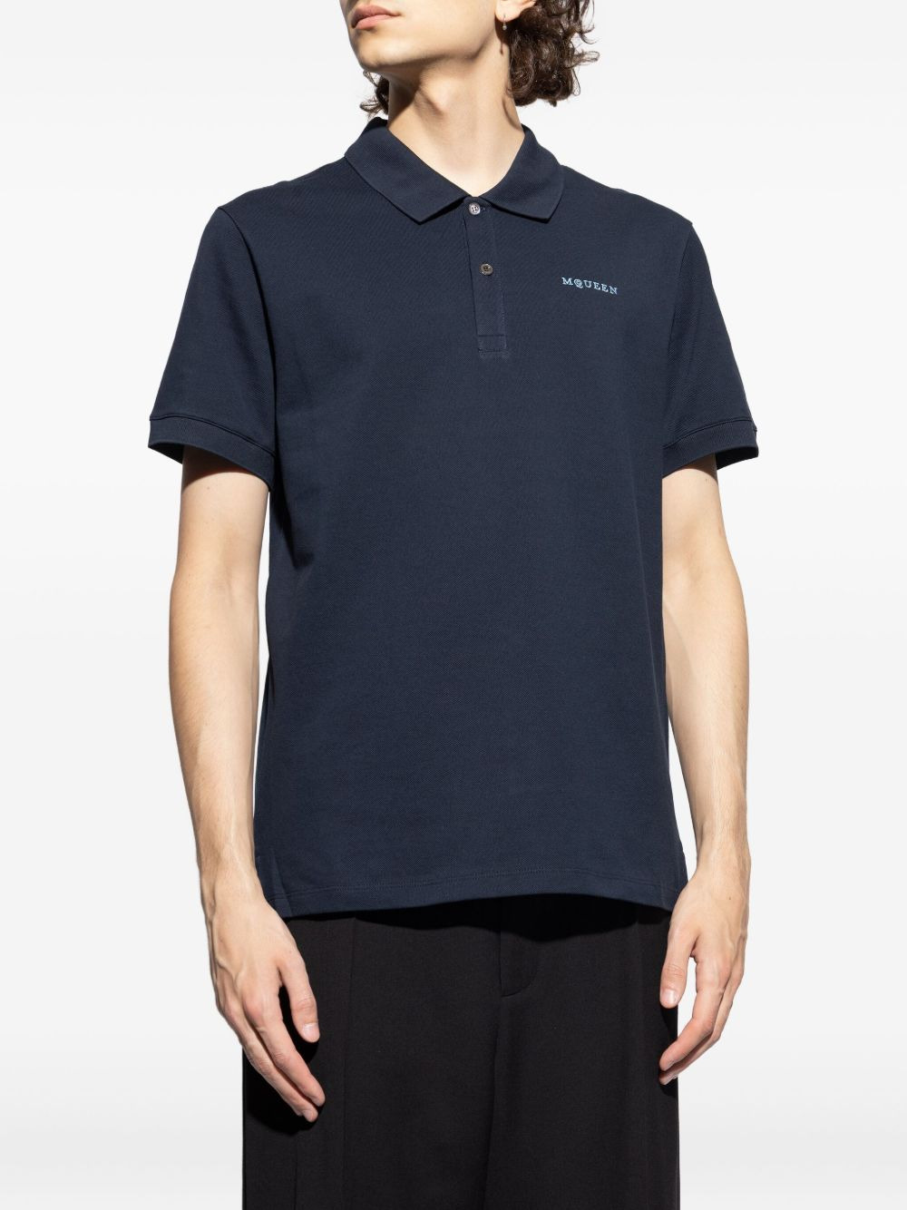 logo-embroidered polo shirt - 3