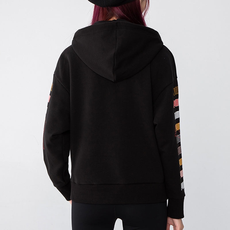 (WMNS) PUMA Classics Graphics Hoodie 'Black' 533155-01 - 4