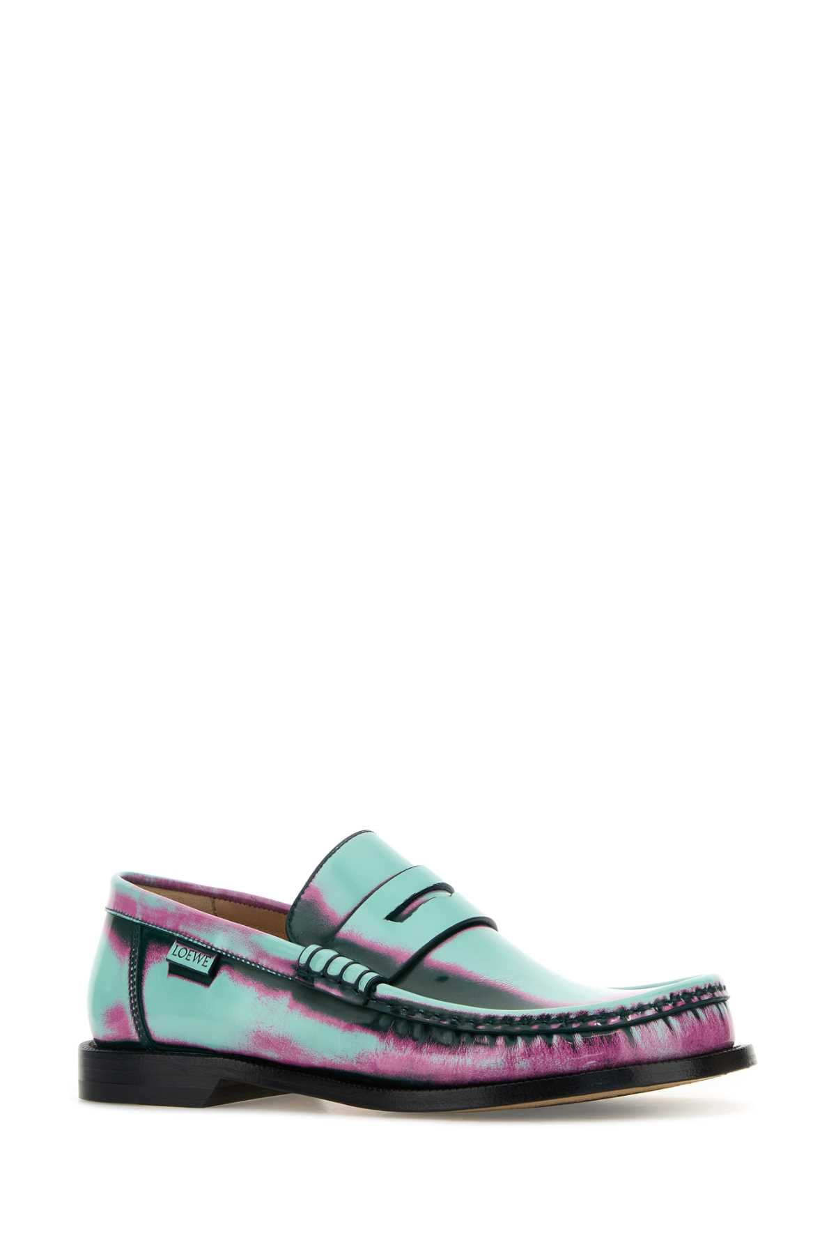 Loewe Women Multicolor Leather Campo Loafers - 2