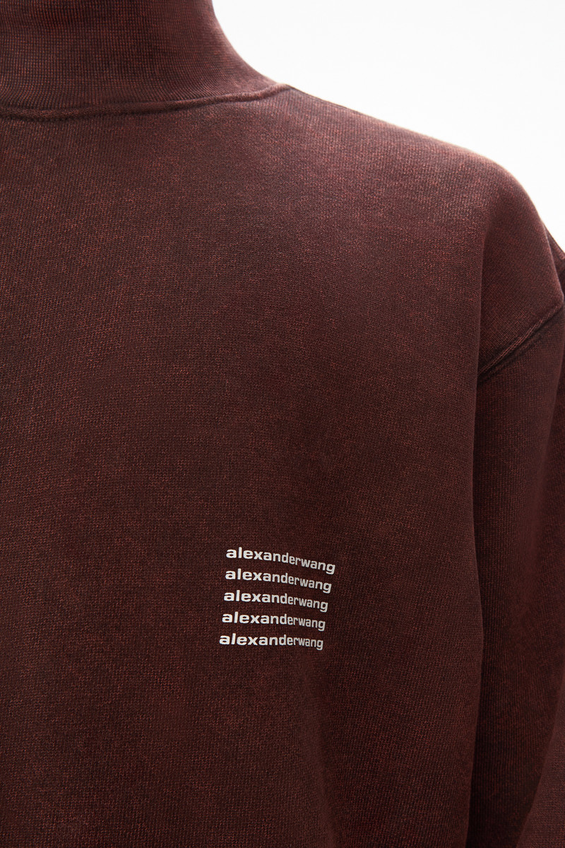 ACID WASH HIGH NECK PULLOVER 5