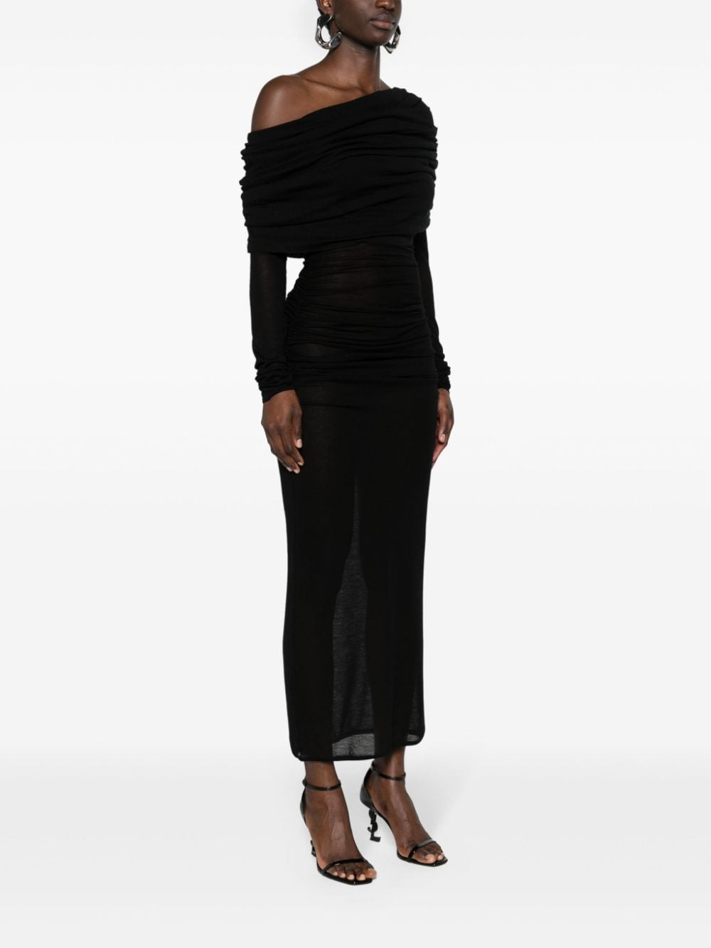 Saint Laurent Women Long One-Shoulder Dress - 4