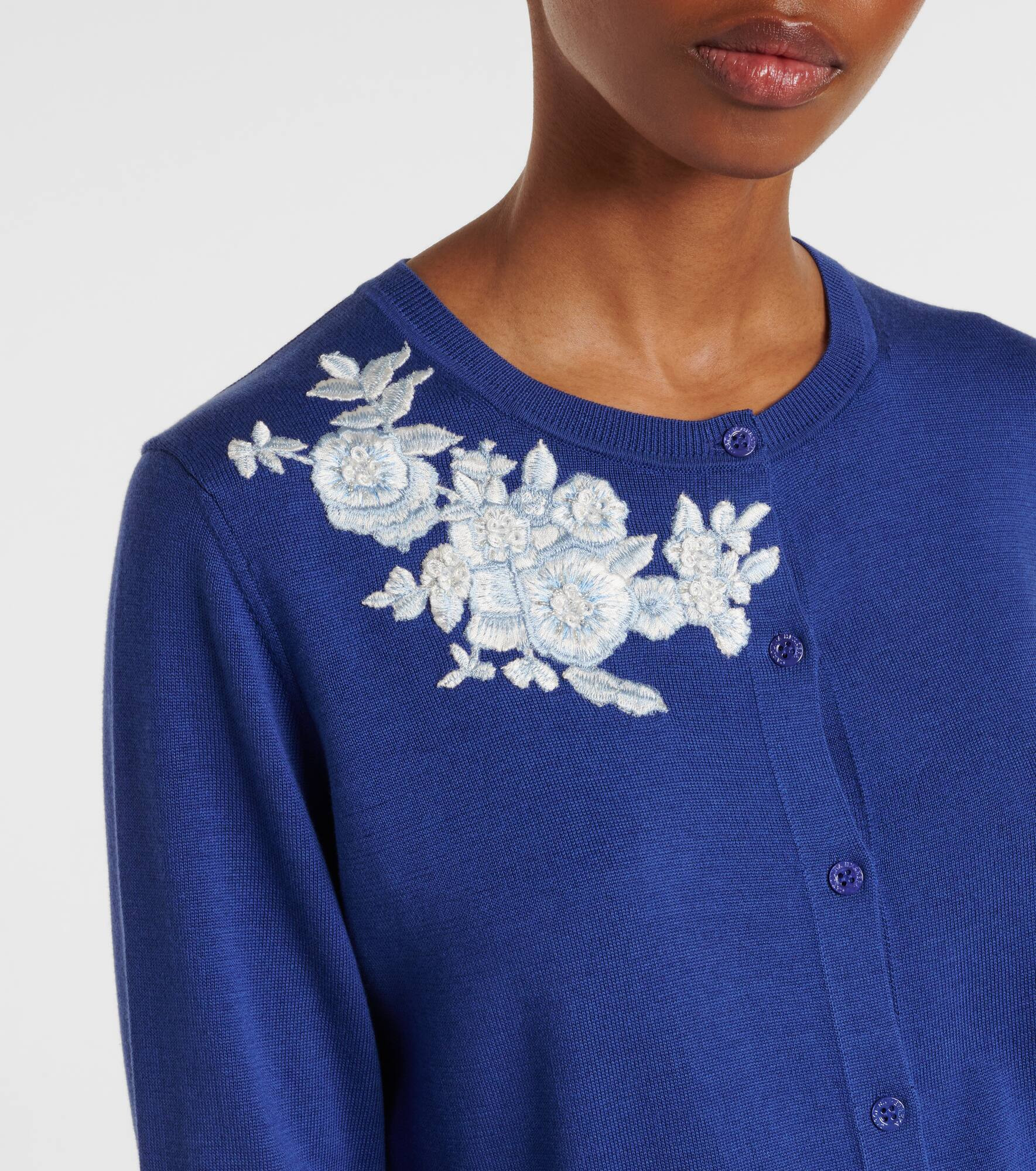 Embroidered silk and cotton cardigan - 4