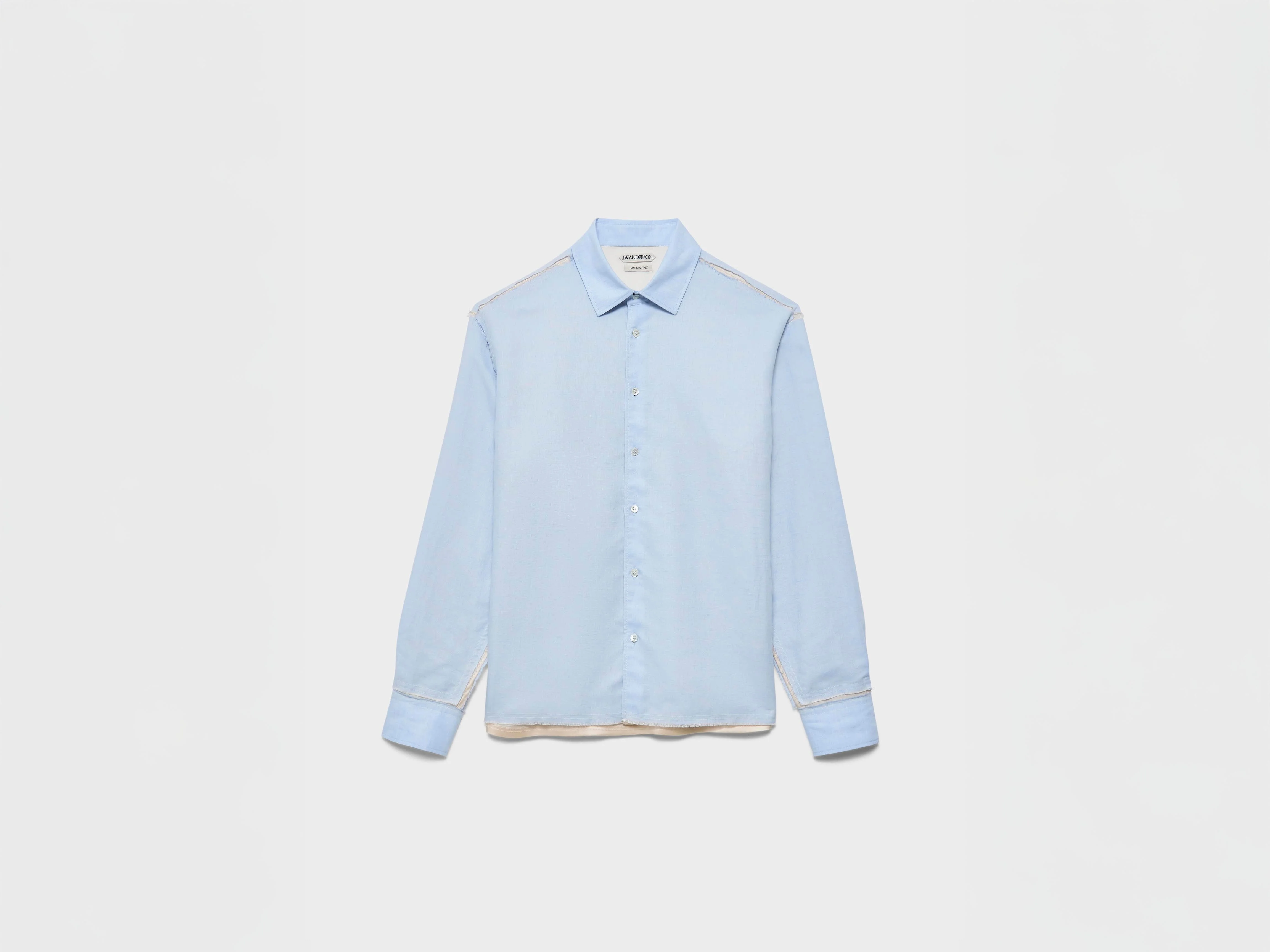 MENS RAW EDGE SHIRT IN PALE BLUE - 1
