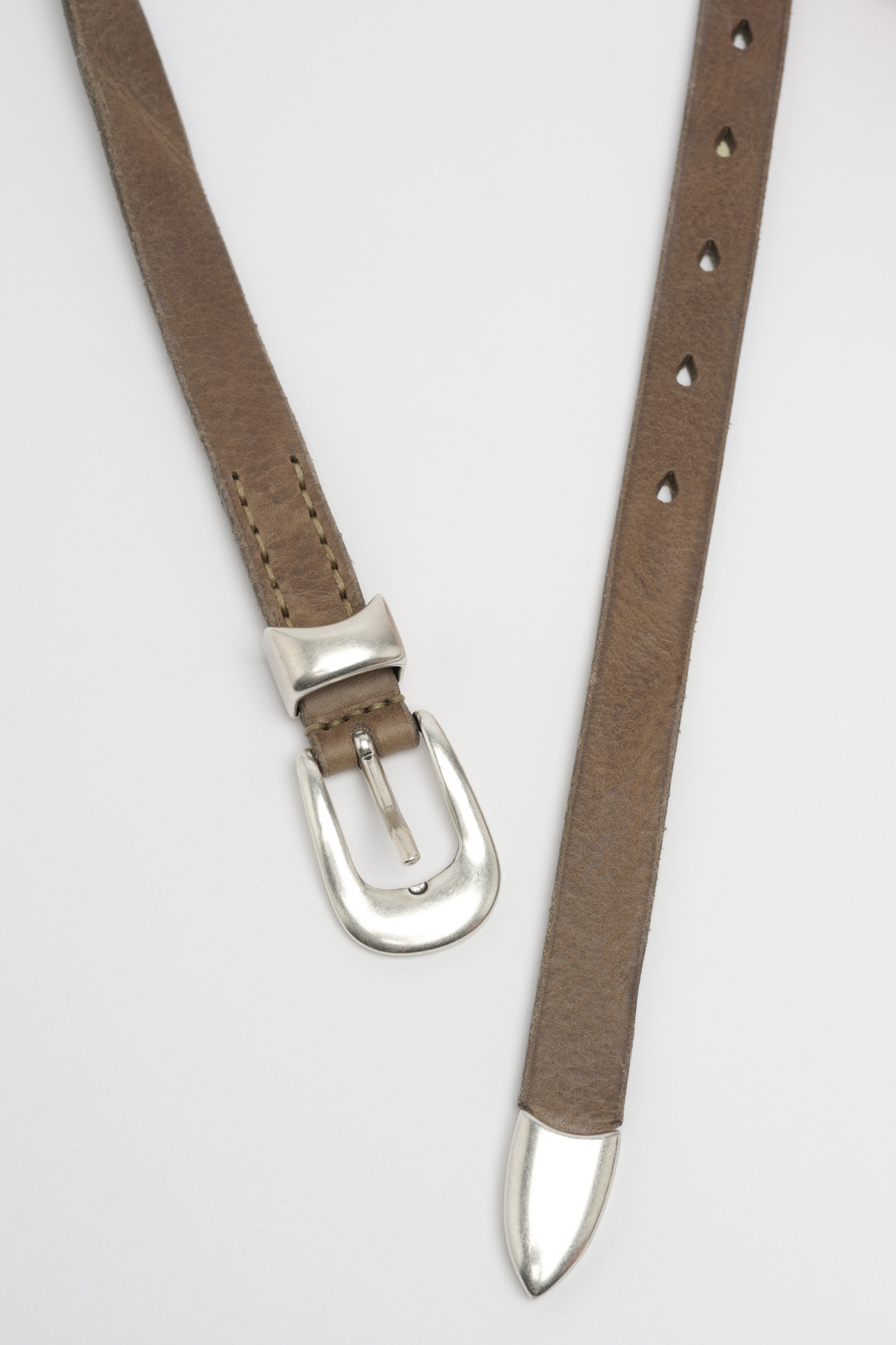 Belt 2 cm Grey Leather - 2