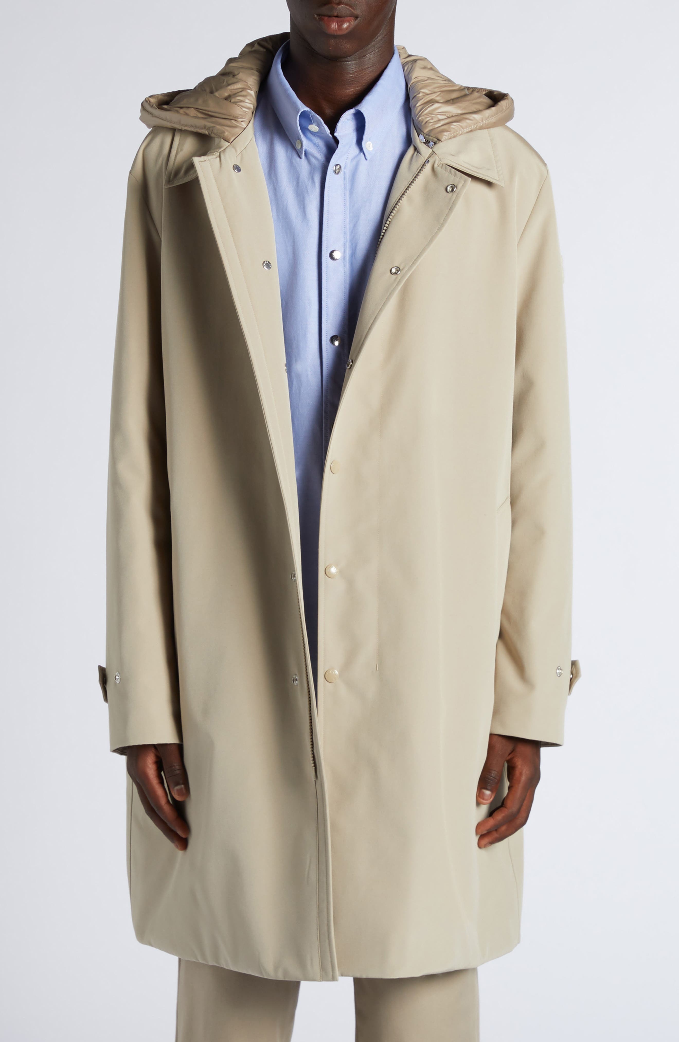 Moncler Miroir Coat with Removable Hood in Stone at Nordstrom - 1