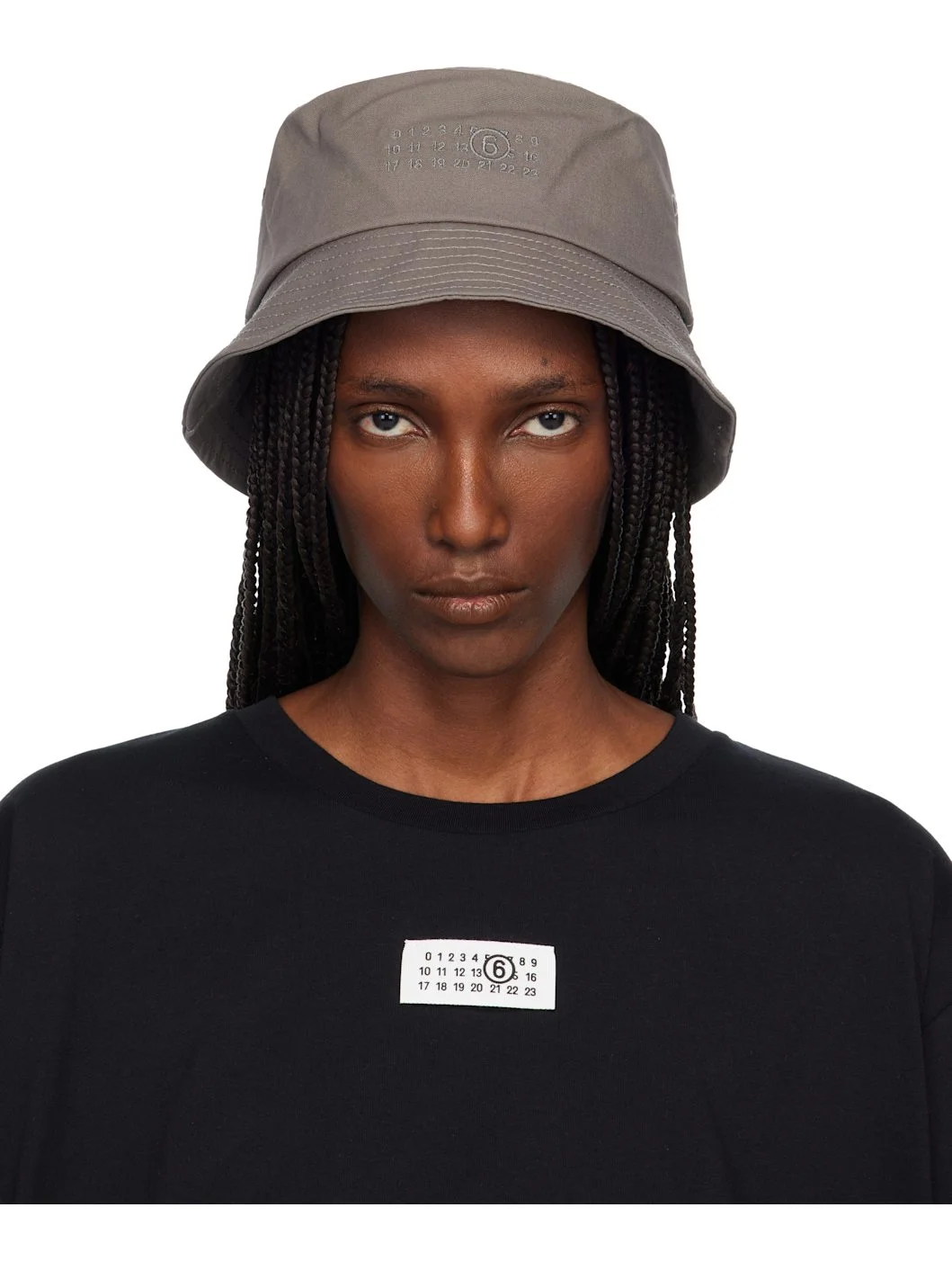 Gray Cotton Canvas Bucket Hat - 1