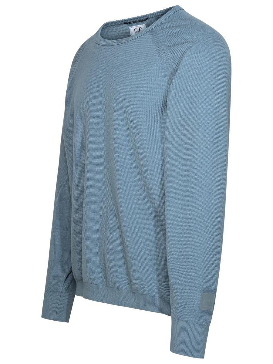 C.P. COMPANY PETROL BLUE COTTON BLEND SWEATER - 2