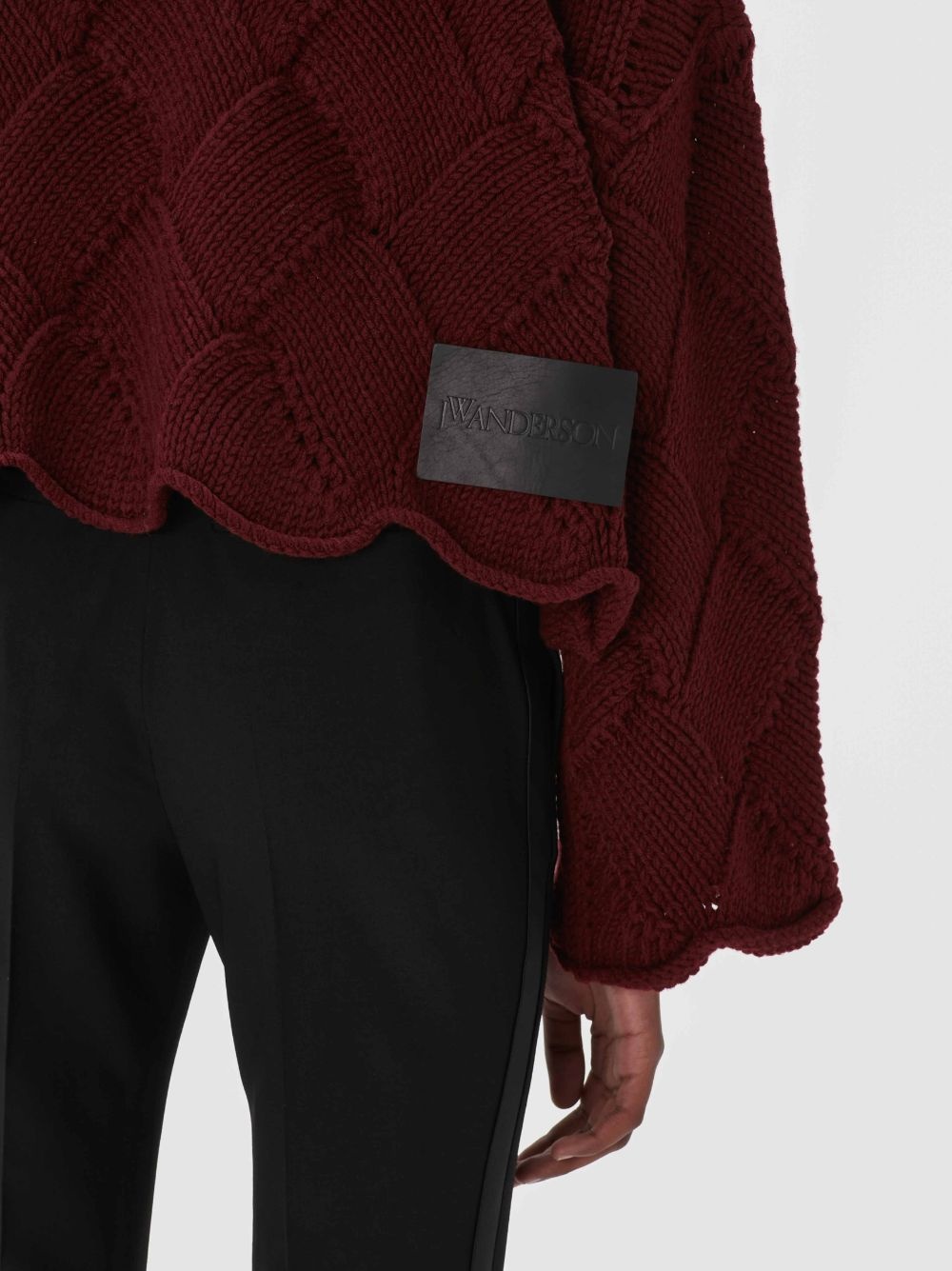 basket-weave cropped jumper - 5