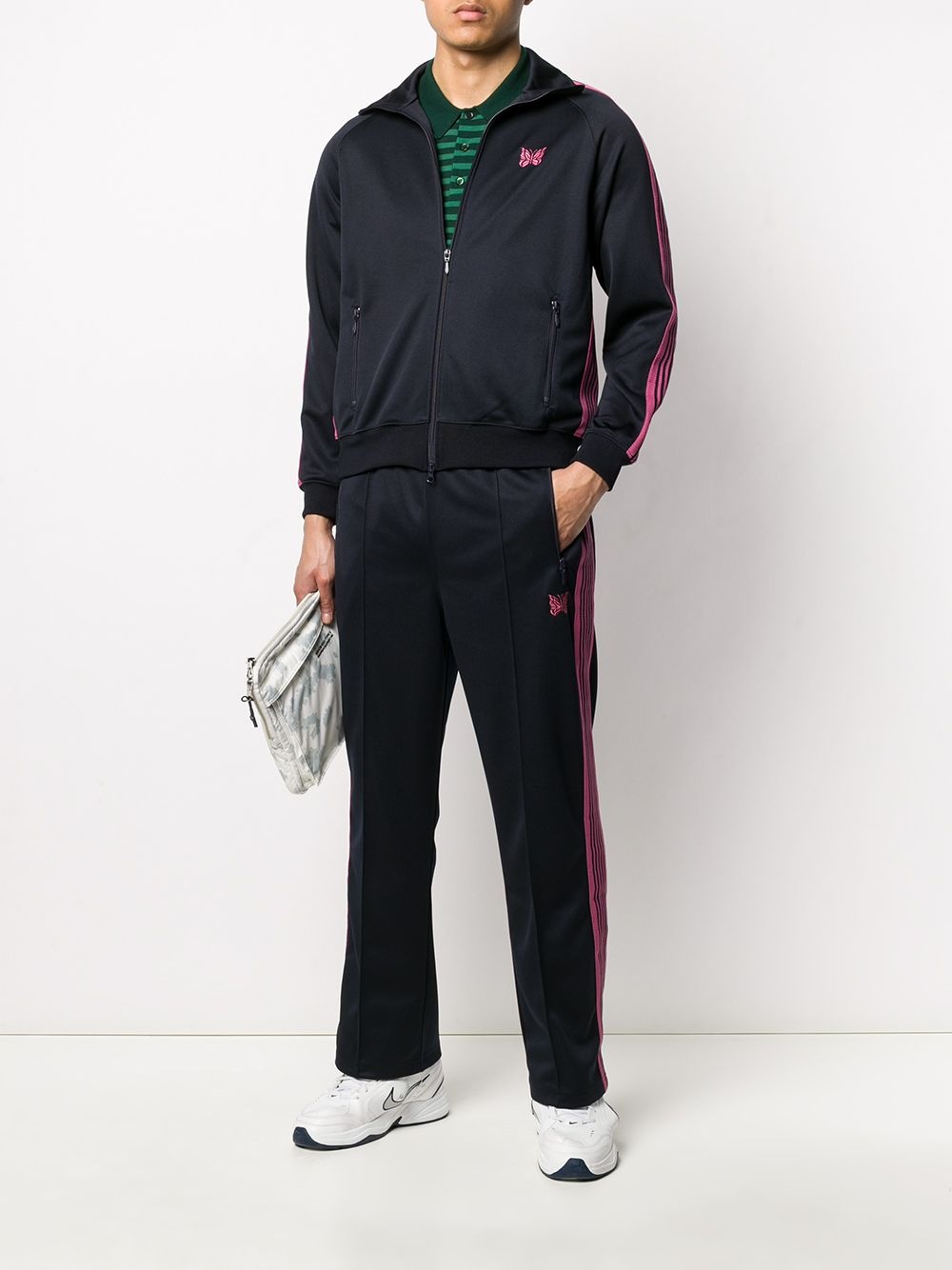 side stripe embroidered detail track jacket - 2