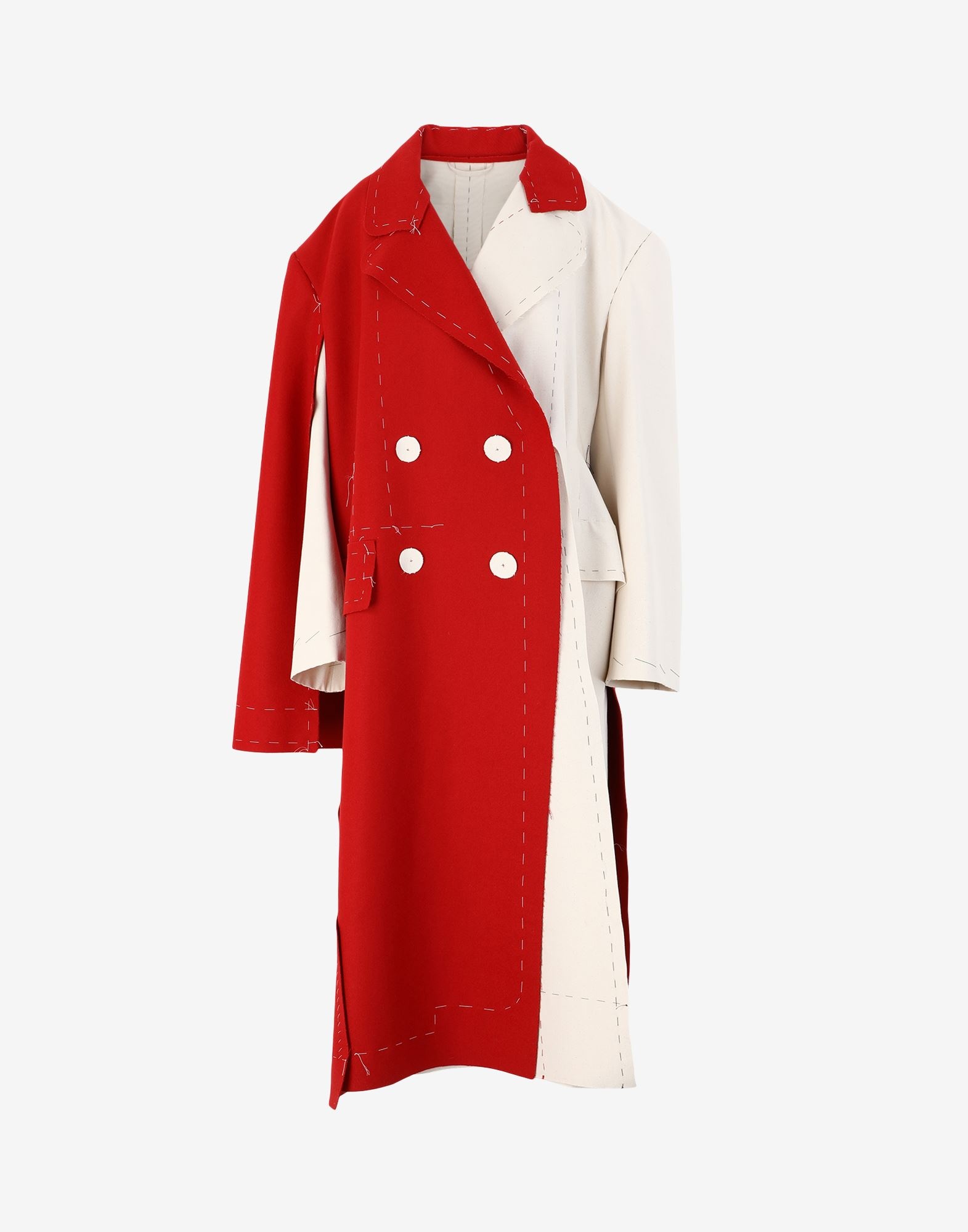 Oversized overlay wool coat - 1