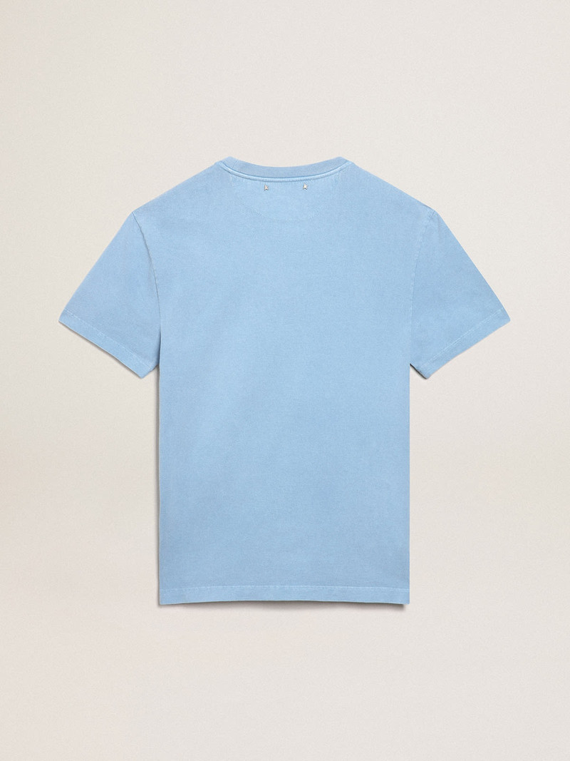 Harbor-blue Journey Collection T-shirt with contrasting black Golden Goose Mystery On The Golden Exp 7