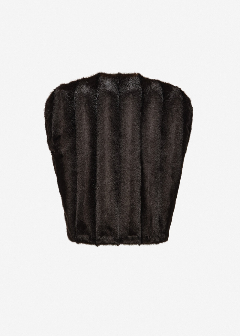 Faux fur cape in brown 2