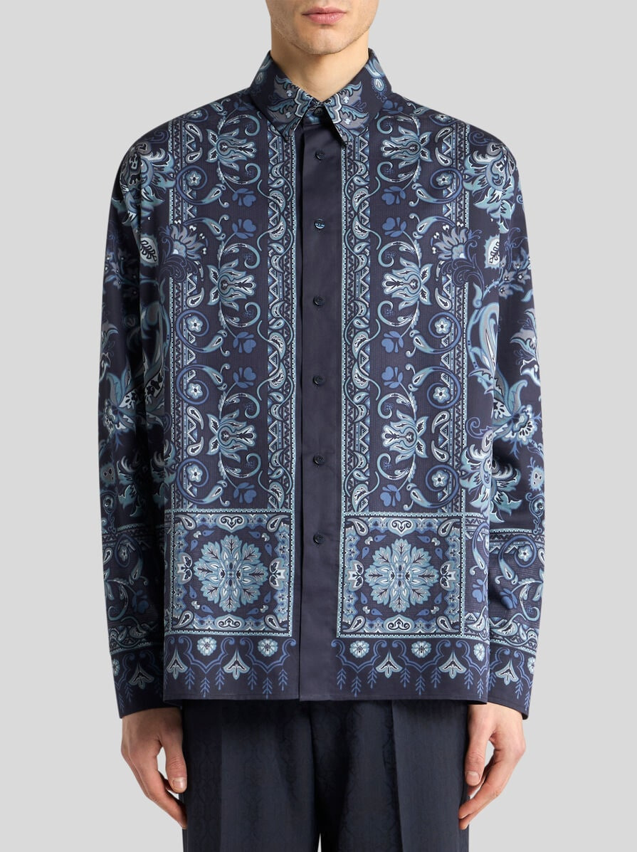COTTON SHIRT WITH PLACED PRINT - 2