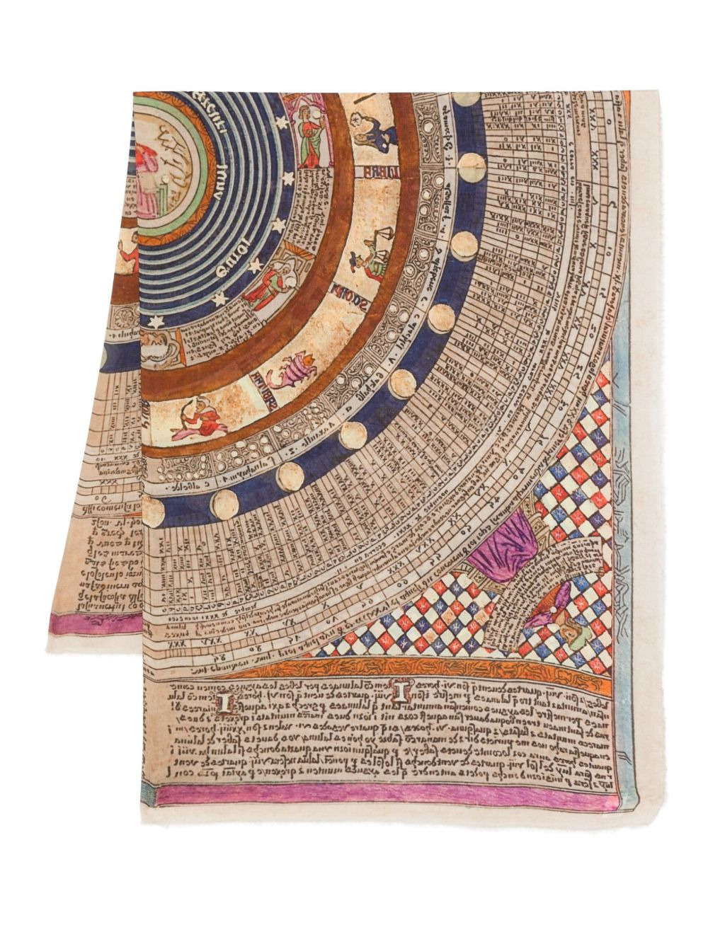 astrological-print silk scarf - 1