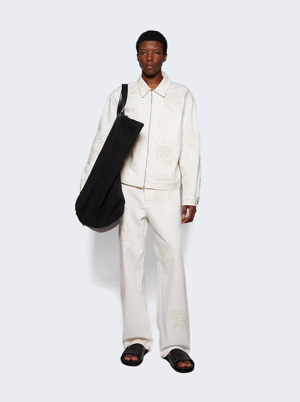 Embroidered Denim Jacket Off White - 5