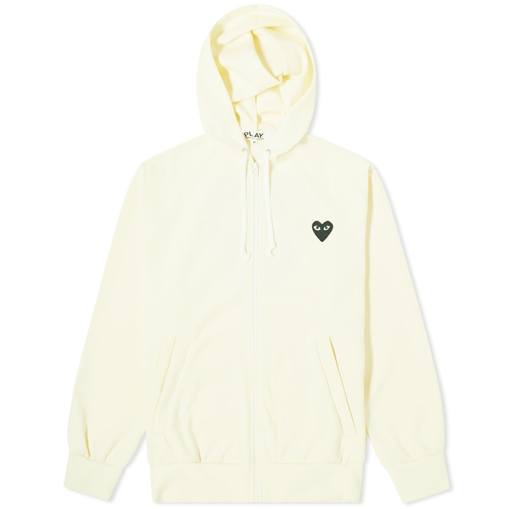 Comme des Garcons Play Black Heart Full Zip Back Print Hoody - 1