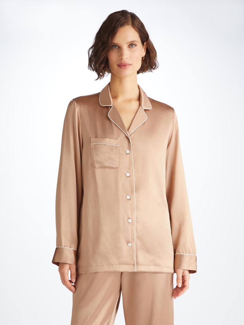 Women's Pajamas Bailey Silk Satin Gold - 3