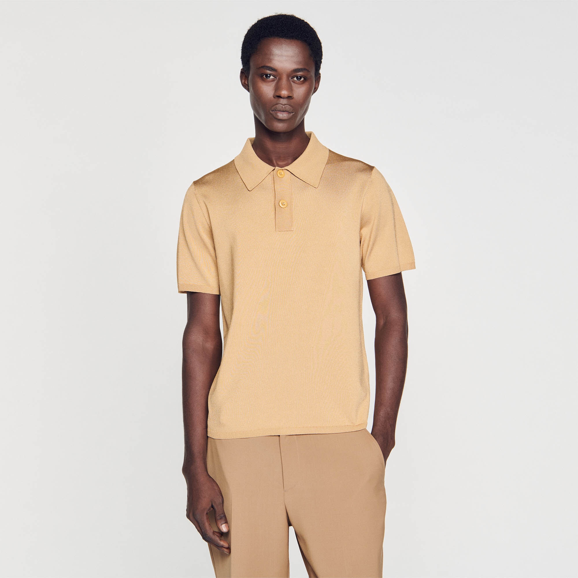 SHORT-SLEEVE KNITTED POLO SHIRT - 5