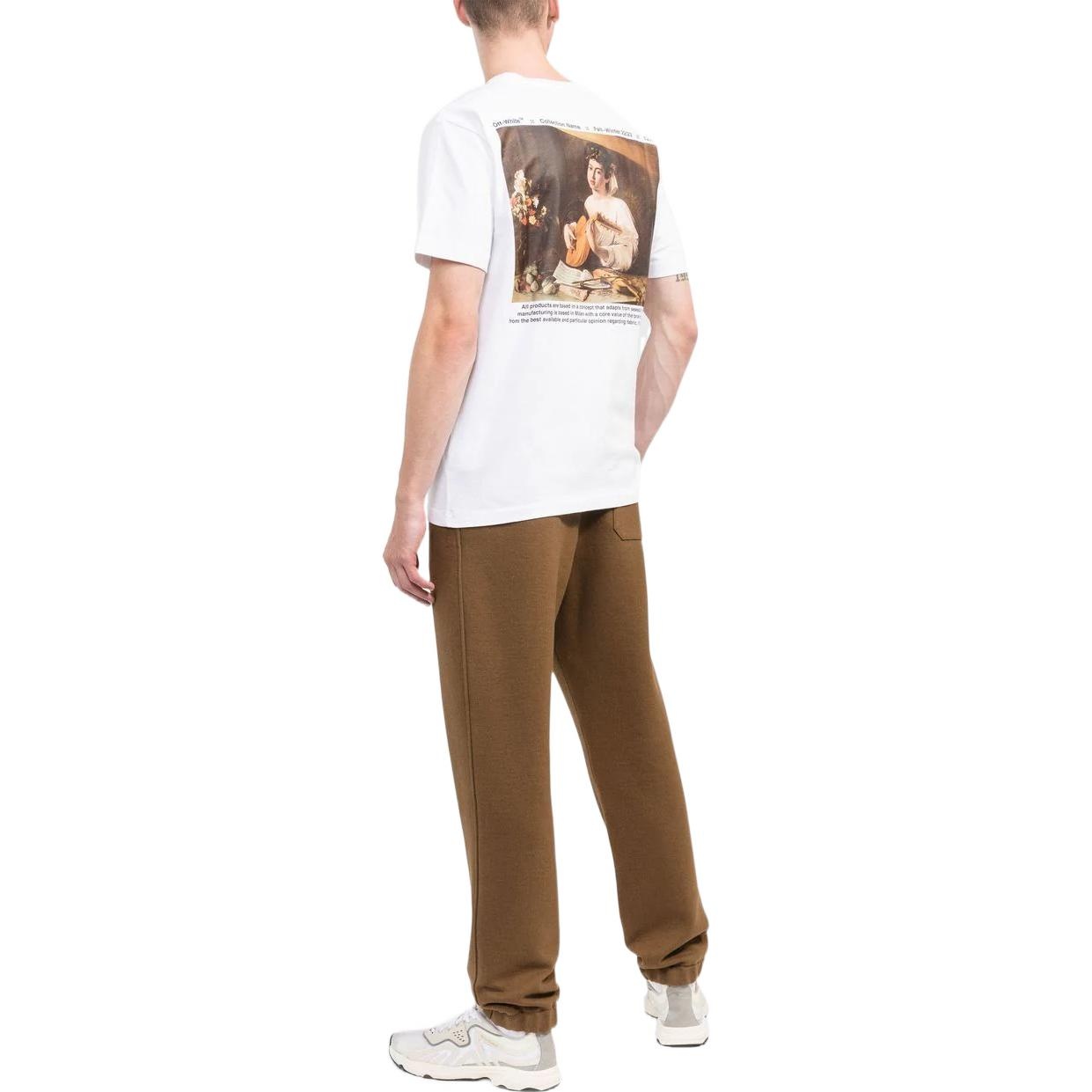 Men's Off-White FW22 Character Printing Round Neck Short Sleeve Ordinary Version White T-Shirt OMAA0 - 3