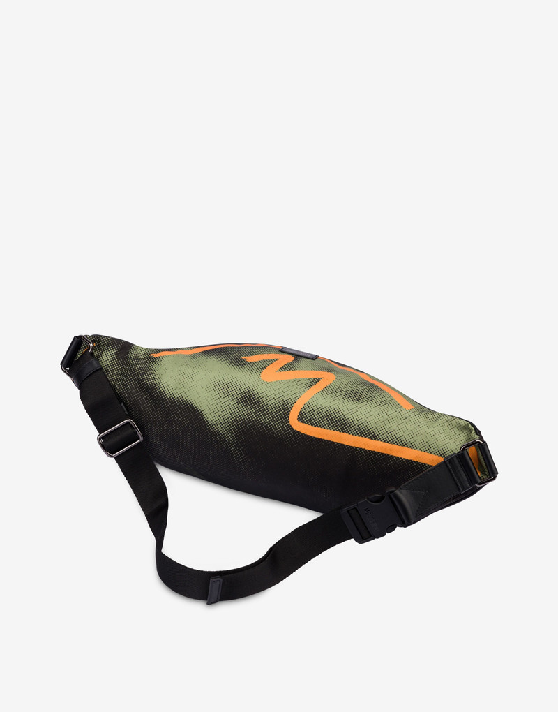 Moschino SHADOWS & SQUIGGLES LARGE NYLON BELT BAG outlook
