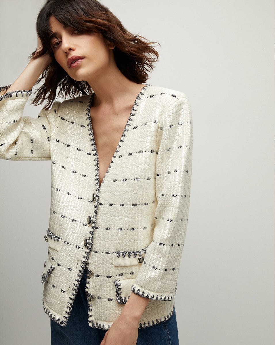 CERIANI SEQUINED KNIT JACKET - 2