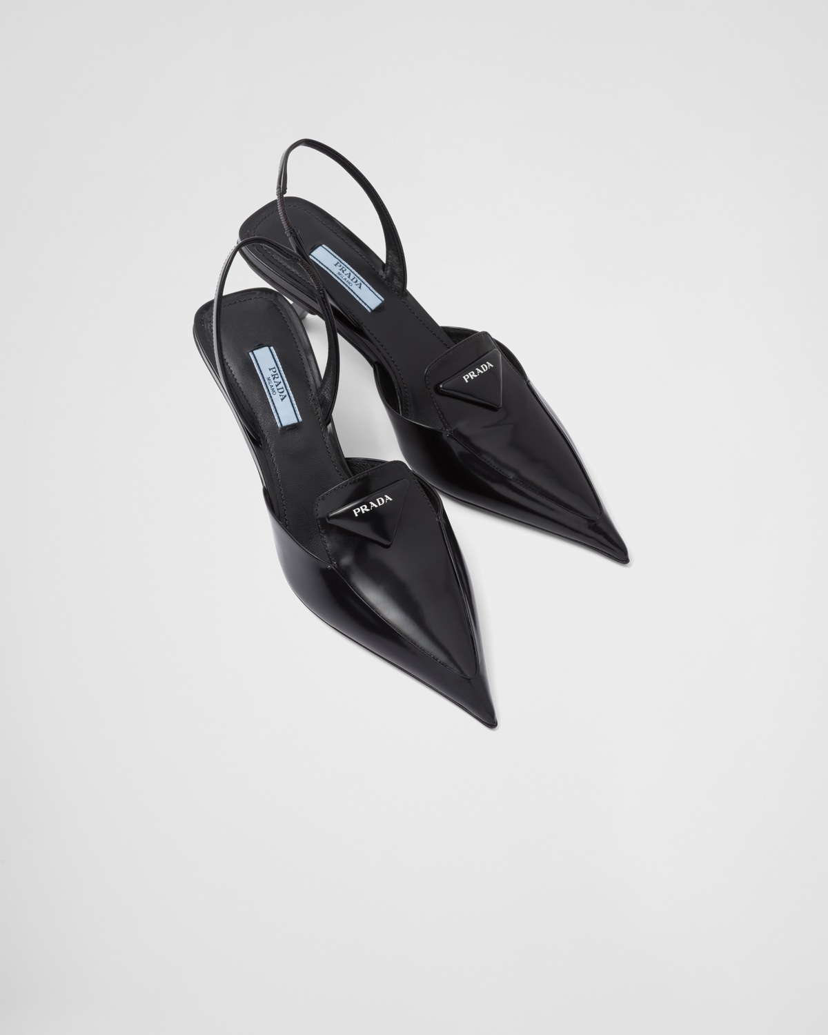 Brushed leather slingback pumps - 4