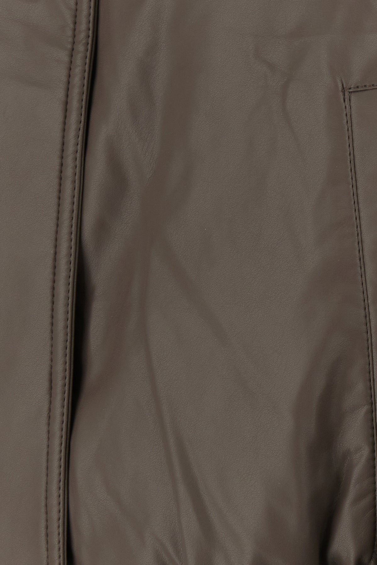 Brown synthetic leather Fran padded jacket - 3