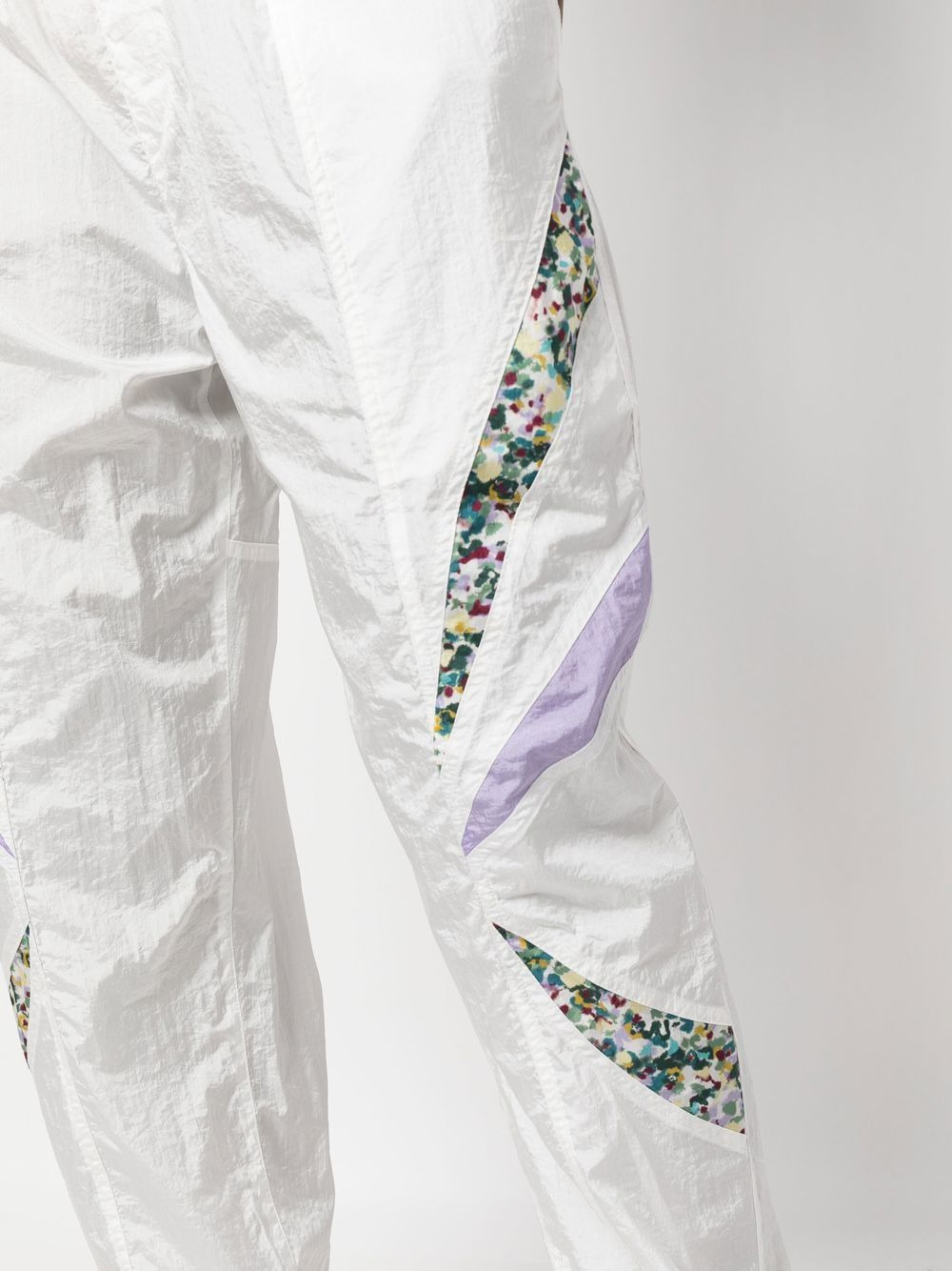 contrast-panel drawstring trousers - 5