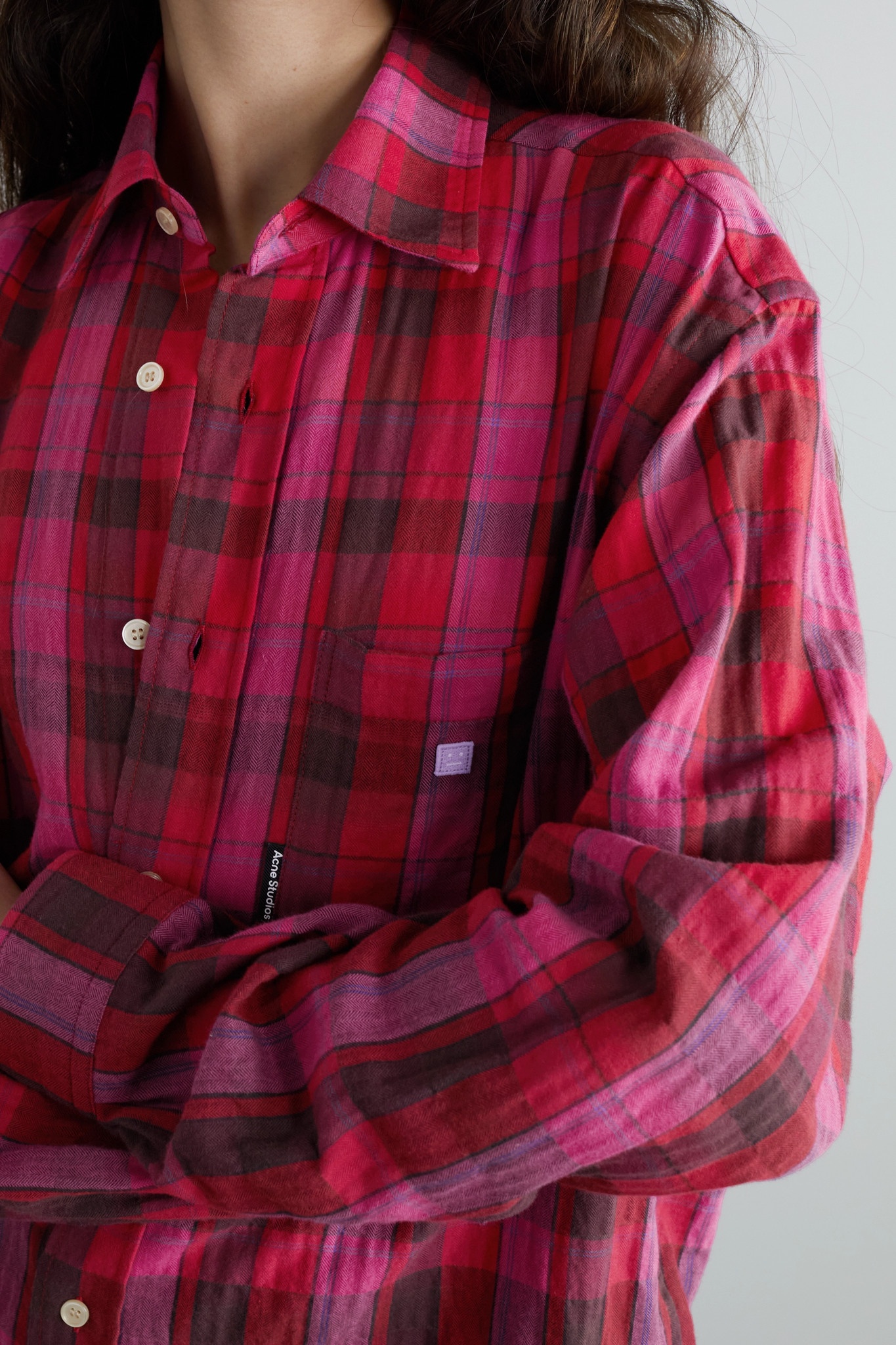 Oversized checked organic cotton-flannel shirt - 5