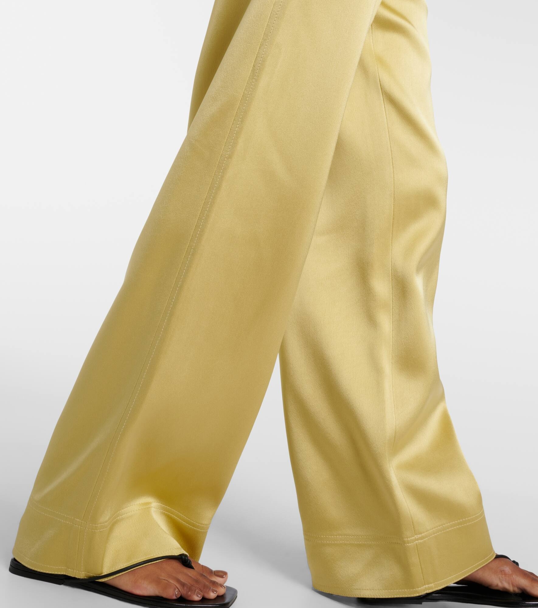 High-rise satin wide-leg pants - 5