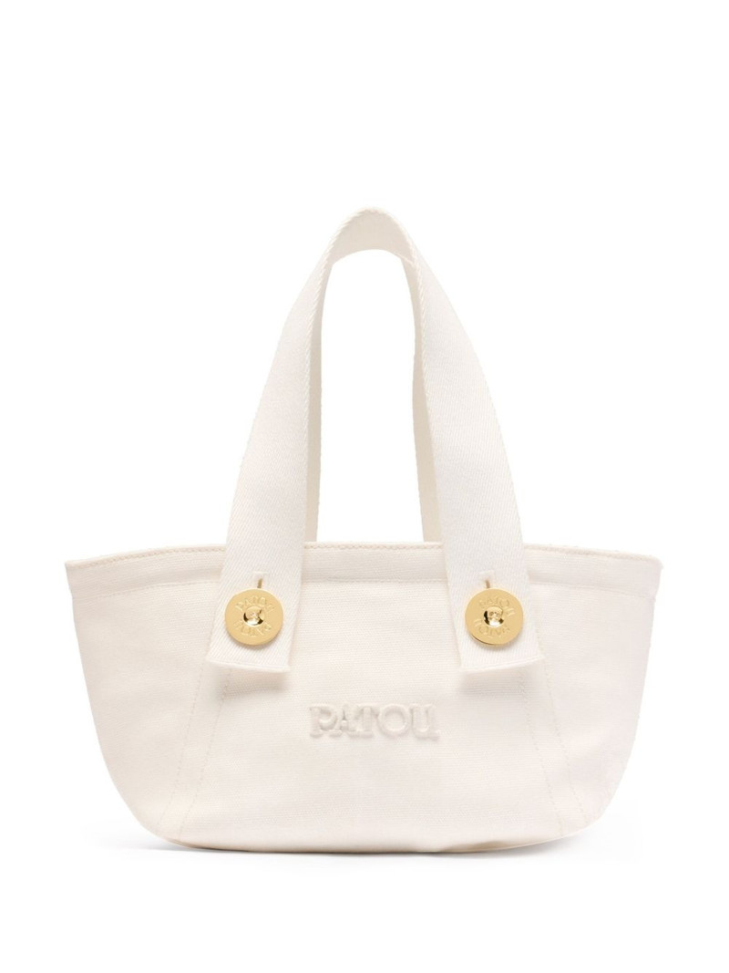 small logo-embroidered trapeze-design tote bag 1