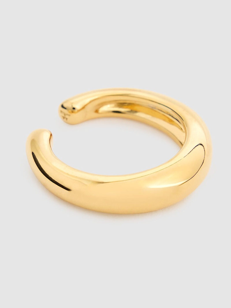 TOM WOOD Slim gold mono ear cuff outlook