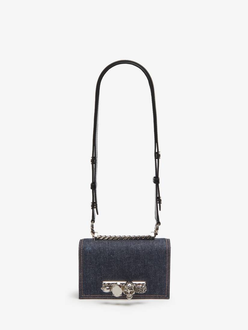 Women's The Biker Mini Jewelled Satchel in Denim - 6