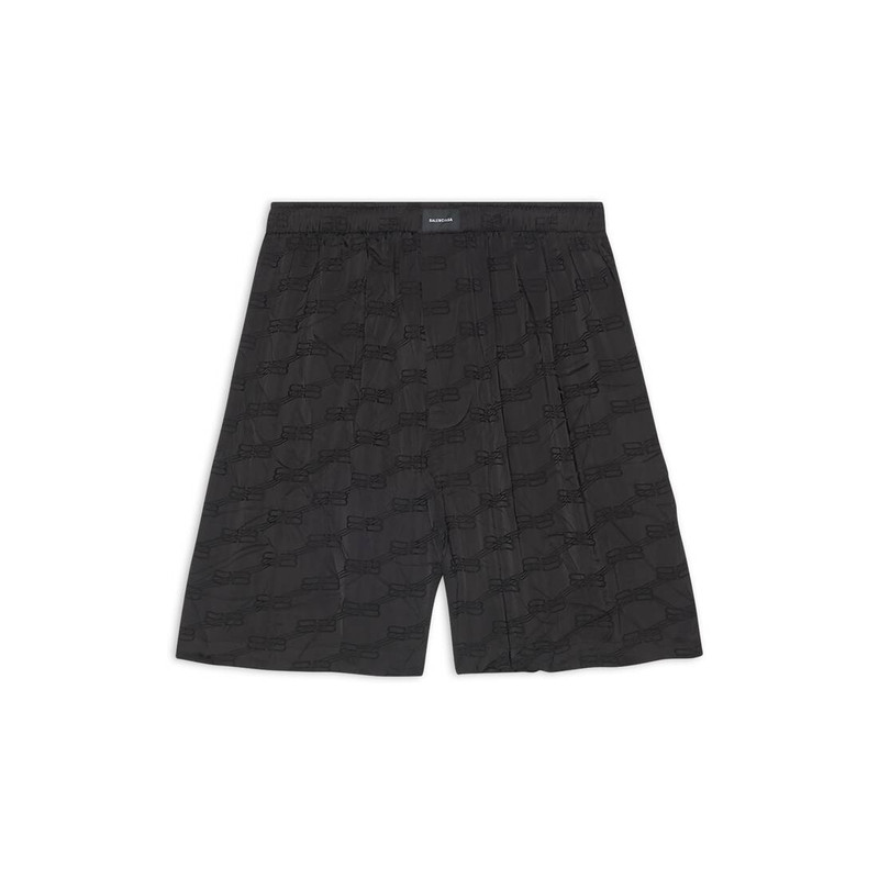 Men's Bb Monogram Pyjama Shorts  in Black 1