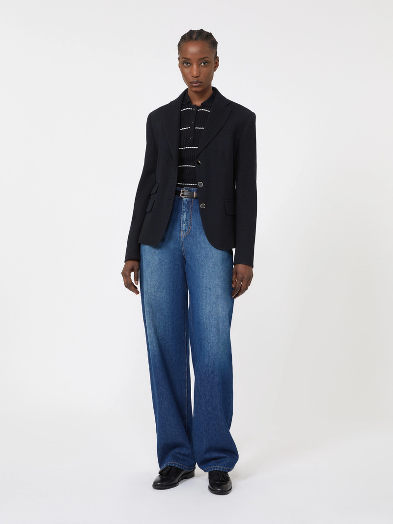 EMIRO Single-breasted piqué jersey jacket - NAVY 3
