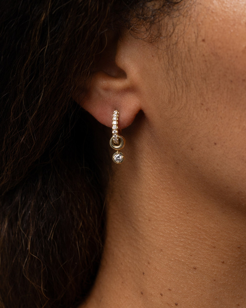 Spinelli Kilcollin Diamond & 18k Gold Pavé Zahra Hoop Earrings outlook